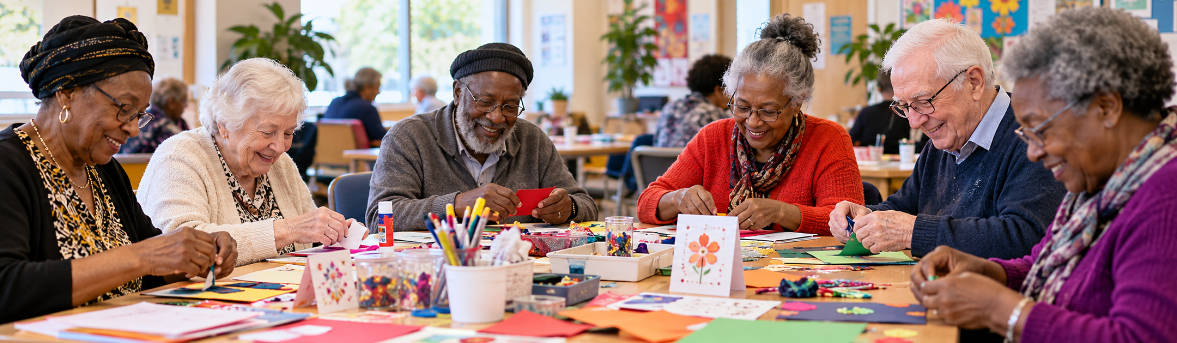 Joyful Senior Crafting Together-4